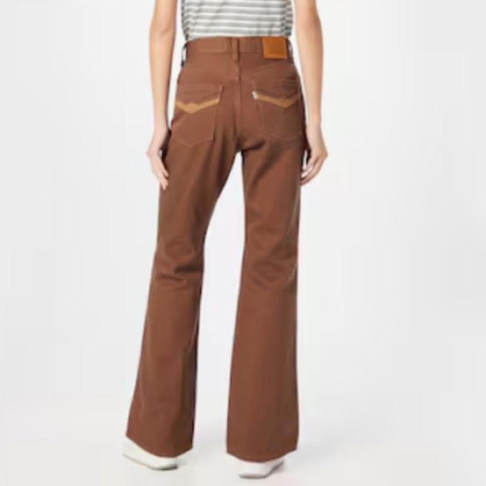 Levi’s 70s high rise flare jeans wide leg size 24 brown New coastal cowgirl